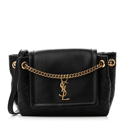 Saint Laurent Lambskin Quilted Monogram Mini Nolita Black 1 of 10