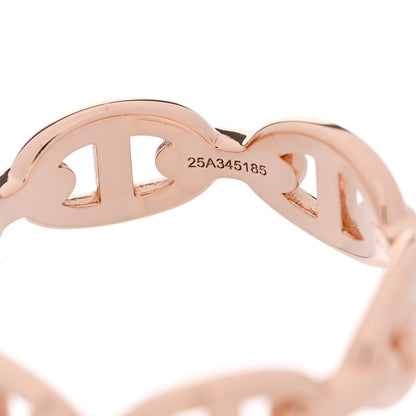 Hermes 18K Rose Gold PM Chaine d'Ancre Enchainee Ring 53 6.5 5 of 8