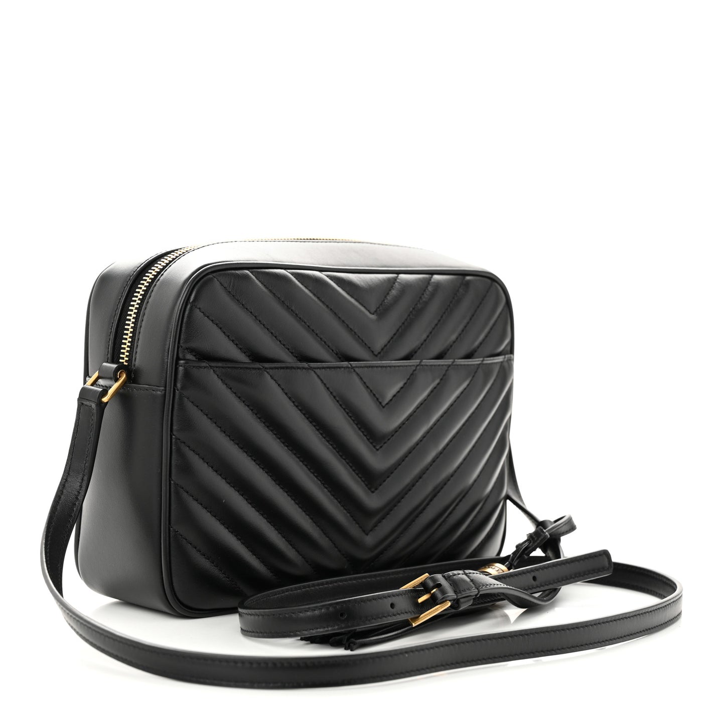 Calfskin Matelasse Monogram Lou Camera Bag Black