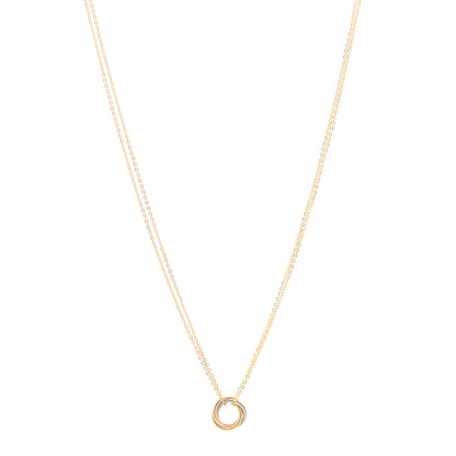 Cartier 18K Pink Yellow White Gold Trinity Double Chain Pendant Necklace 1 of 5