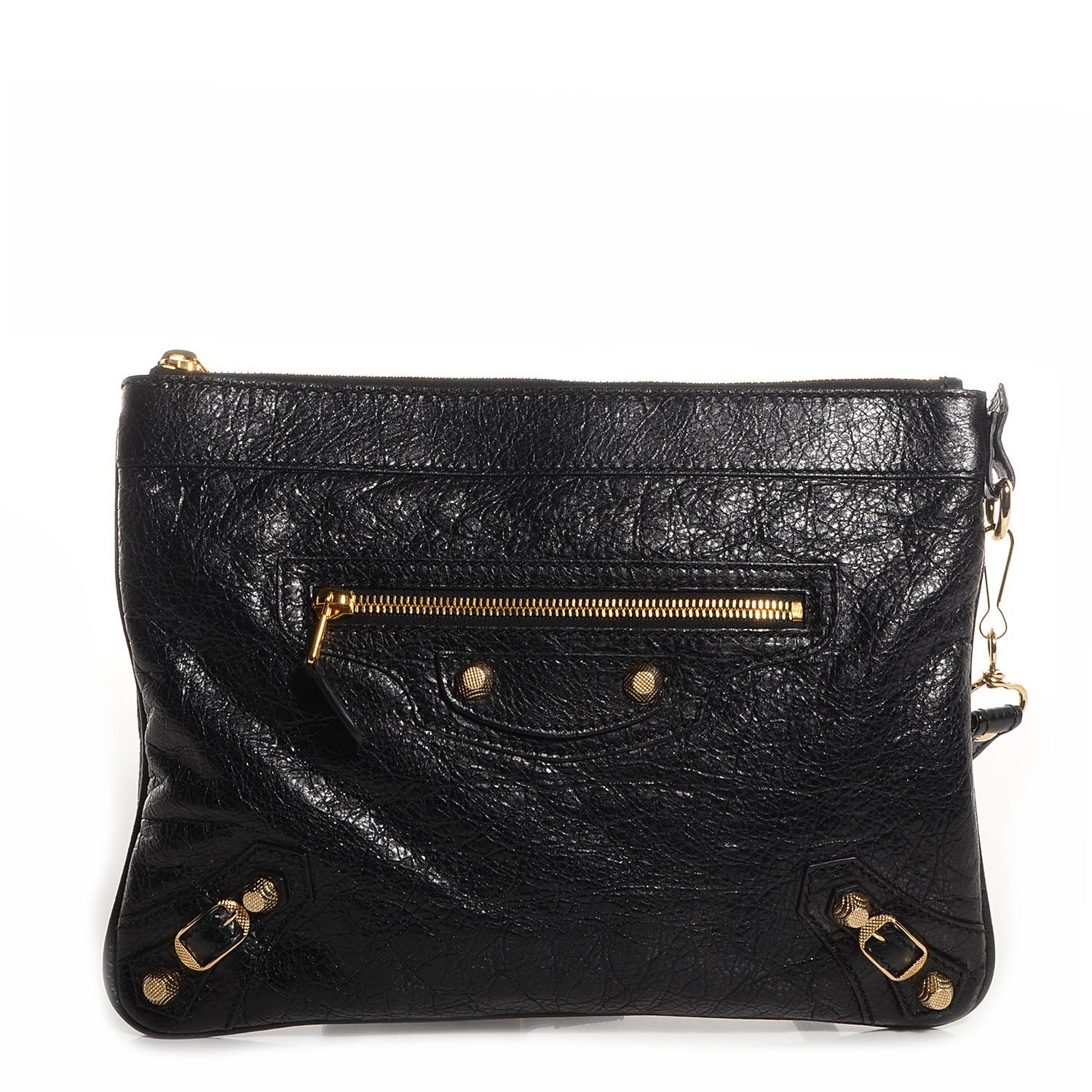 Balenciaga Agneau Giant 12 Gold Hardware Flat Handle Clutch Black 1 of 12