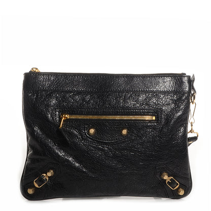 Balenciaga Agneau Giant 12 Gold Hardware Flat Handle Clutch Black 1 of 12