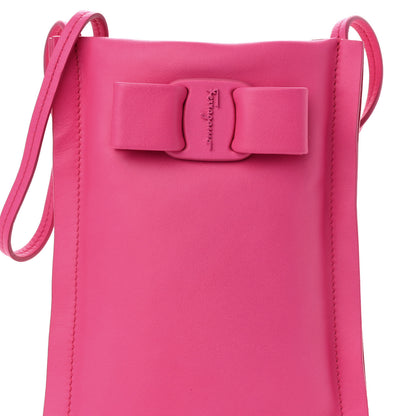 Salvatore Ferragamo Calfskin Viva Bow Phone Pouch Hot Pink 7 of 9