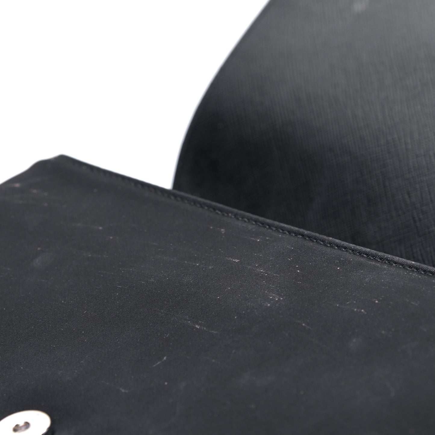 Saffiano Tessuto Nylon Chain Shoulder Bag Black