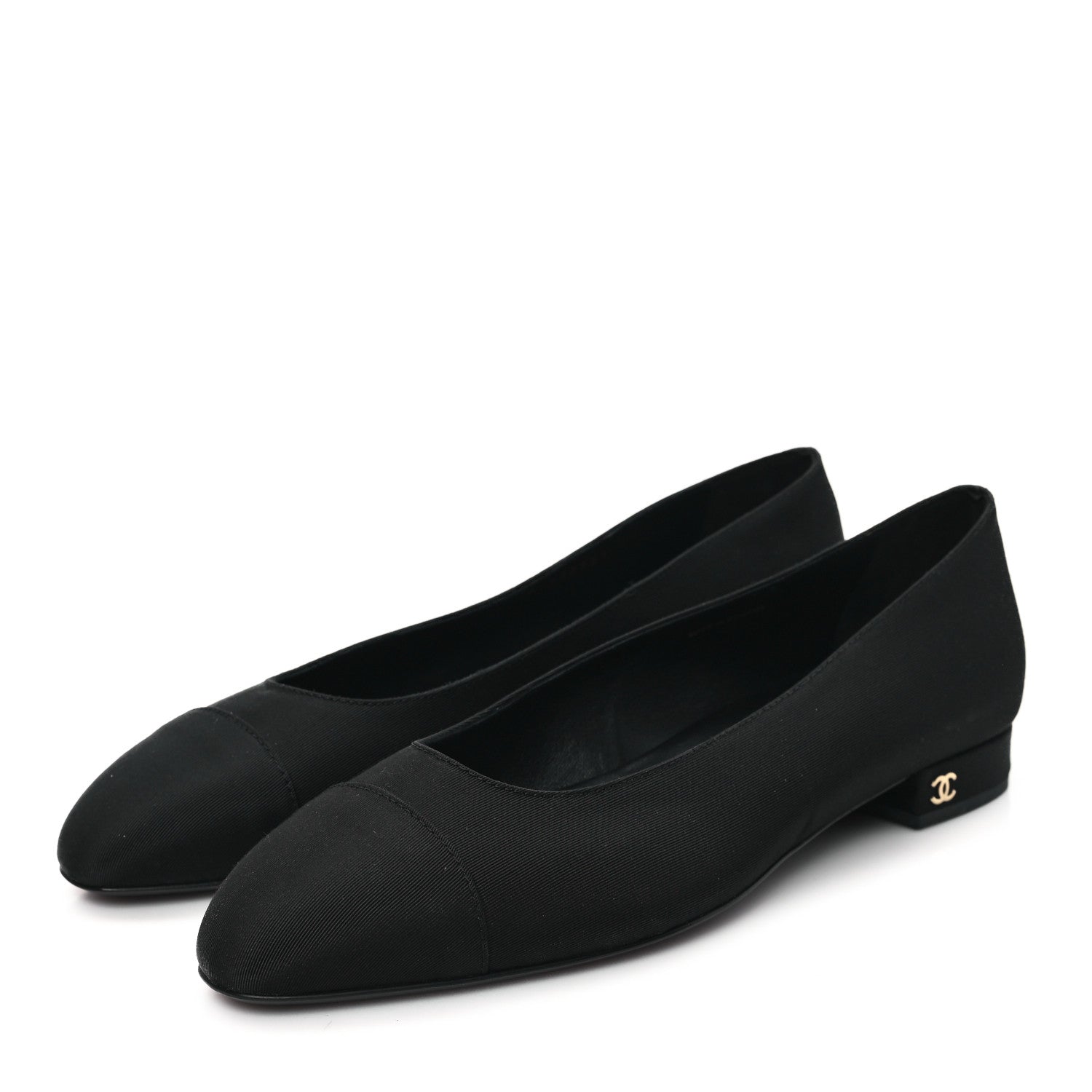 Chanel Grosgrain Cap Toe Uniform Ballerina Flats 40 Black 3 of 8