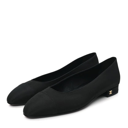 Chanel Grosgrain Cap Toe Uniform Ballerina Flats 40 Black 3 of 8
