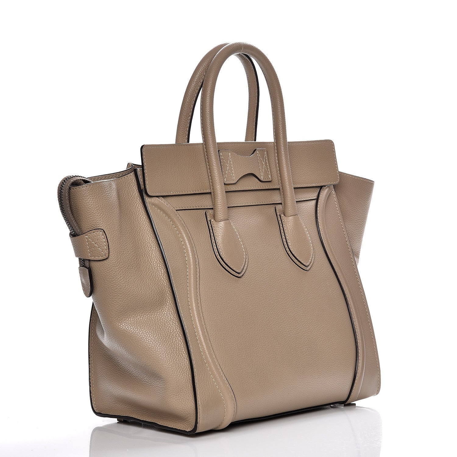 Celine Drummed Calfskin Mini Luggage Dune 3 of 9