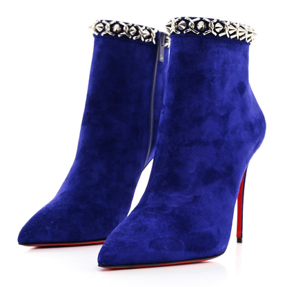 Christian Louboutin Velvet Chain 100 Booty 39.5 By Night Silver 3 of 7