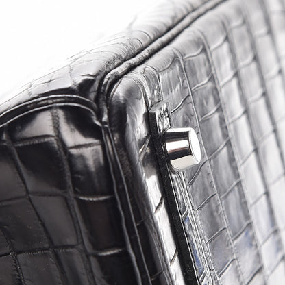 Hermes Matte Niloticus Crocodile Birkin 30 Black 27 of 27