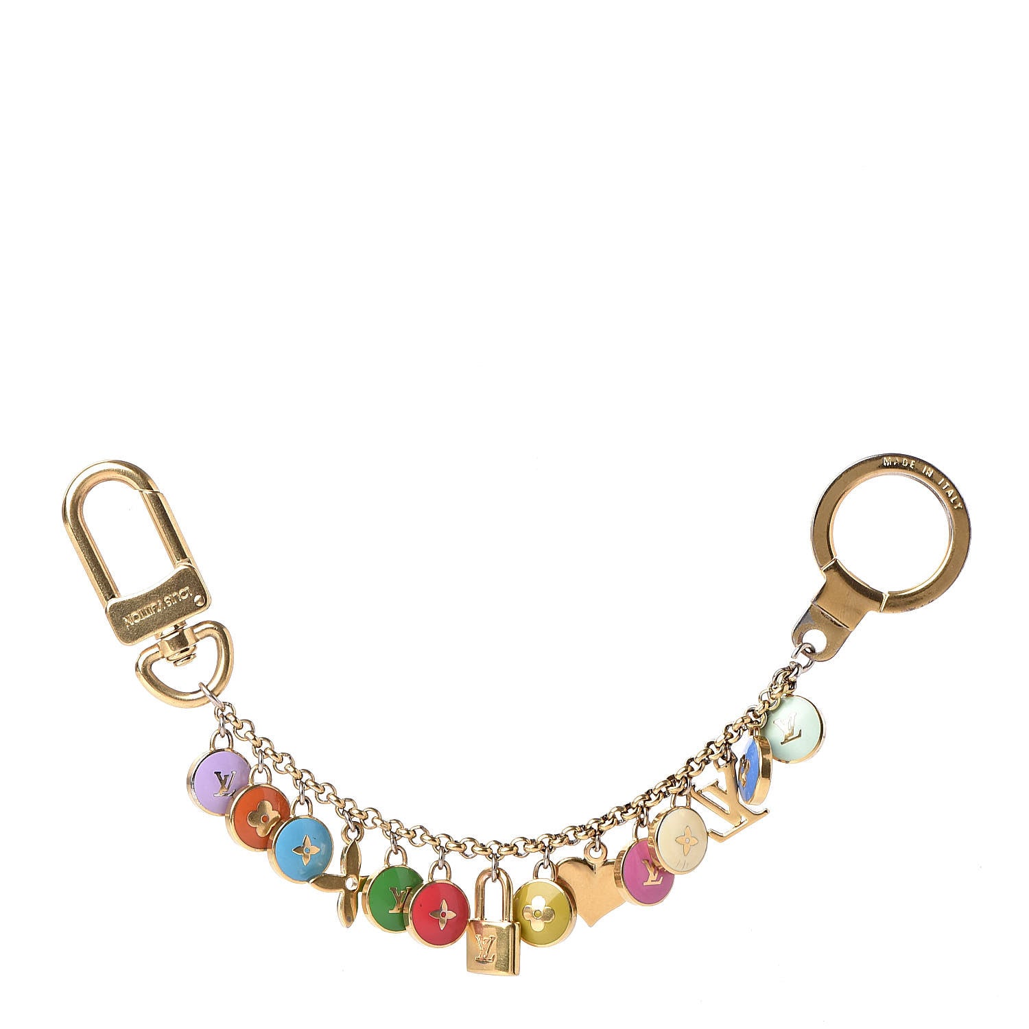 Louis Vuitton Metal Enamel Pastilles Key Chain Bag Charm Multicolor 1 of 2