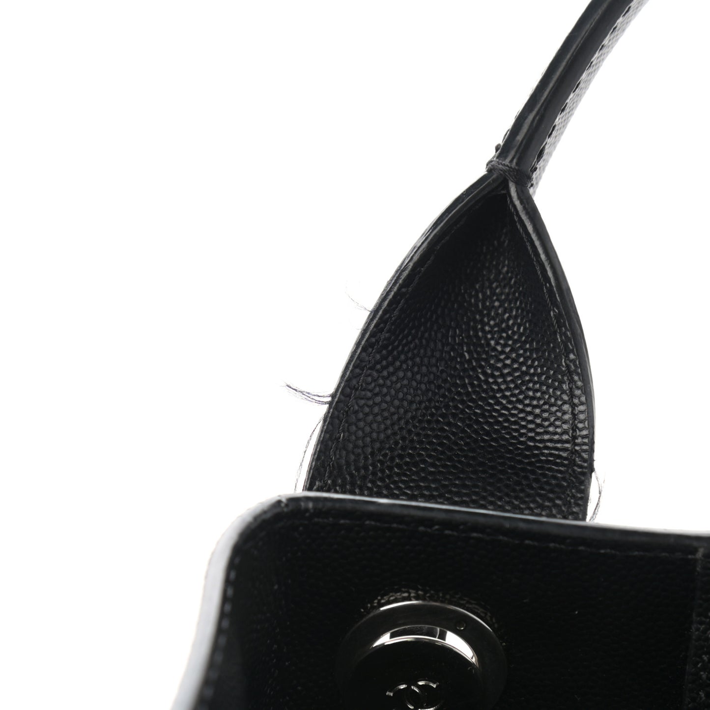 Caviar Medium Studded Deauville Tote Black