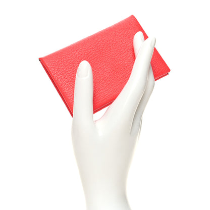 Hermes Chevre Mysore Verso Calvi Card Case Rose Texas Quebracho 2 of 12