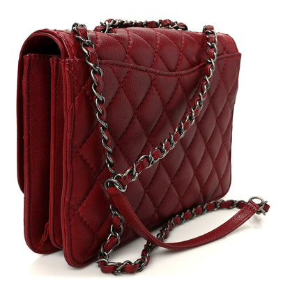 Chanel Caviar Quilted Flap With Chain Red 3 of 12