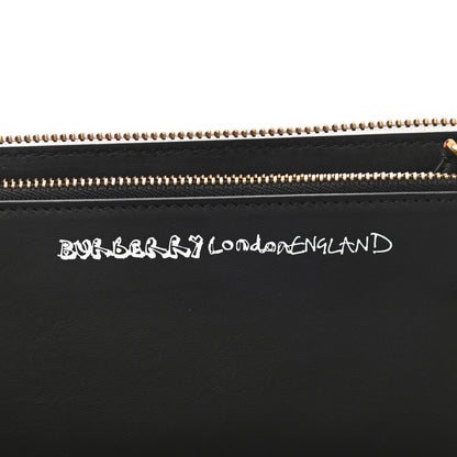 Burberry Calfskin Print Zip Around Wallet Multicolor White 6 of 7