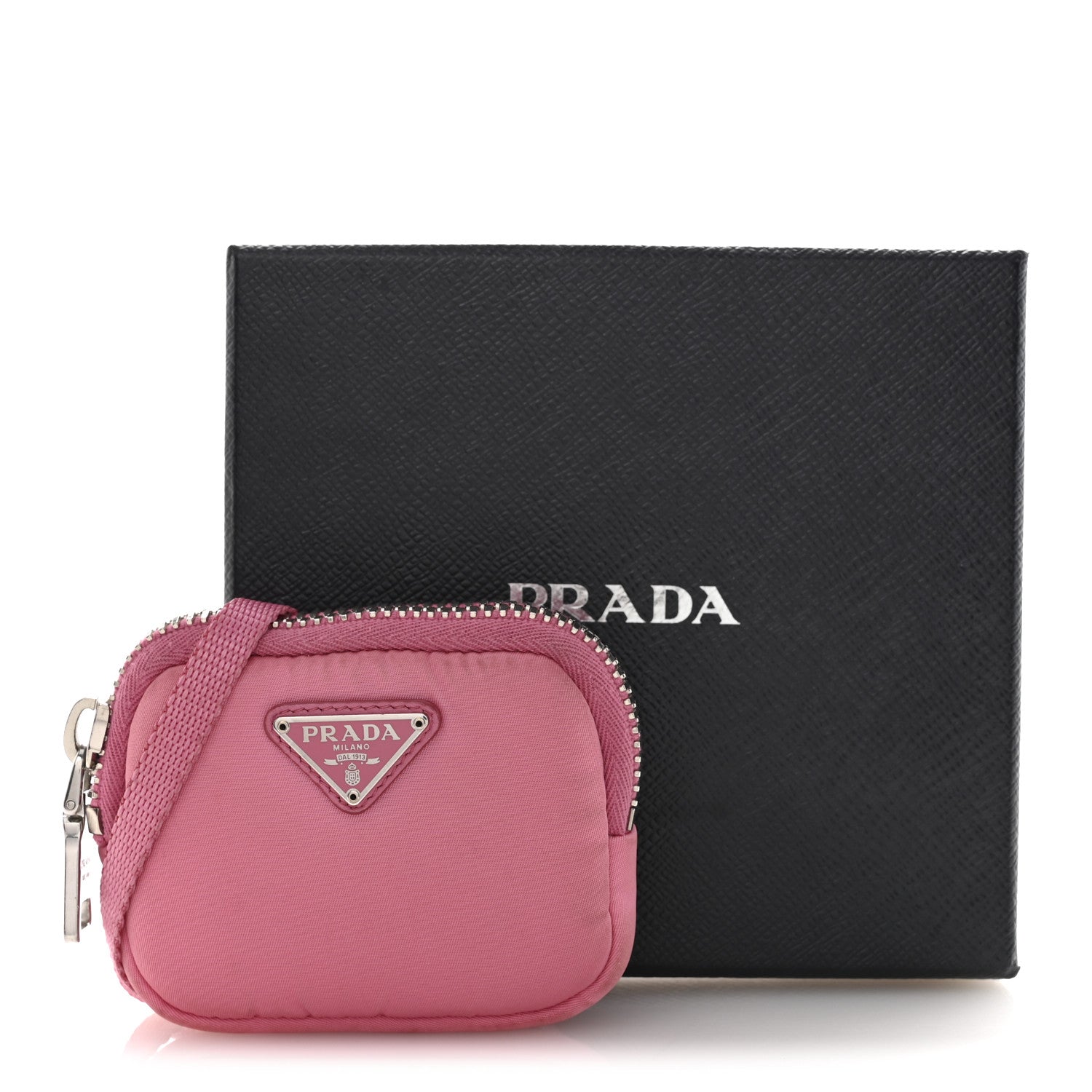 Prada Re-Nylon Triangle Micro Crossbody Pouch Pink 15 of 15