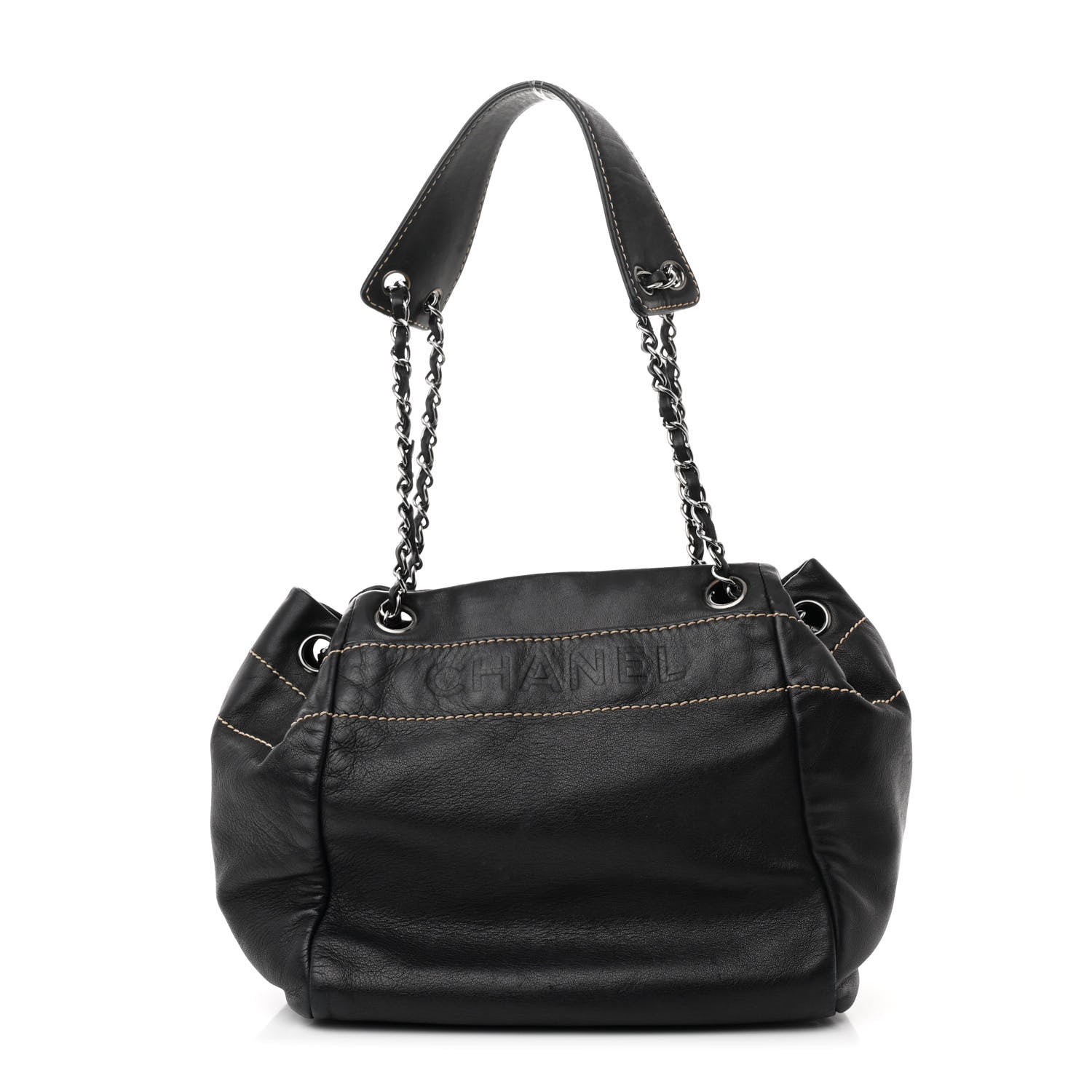 Chanel Lambskin Lax Accordion Shoulder Bag Black 1 of 12