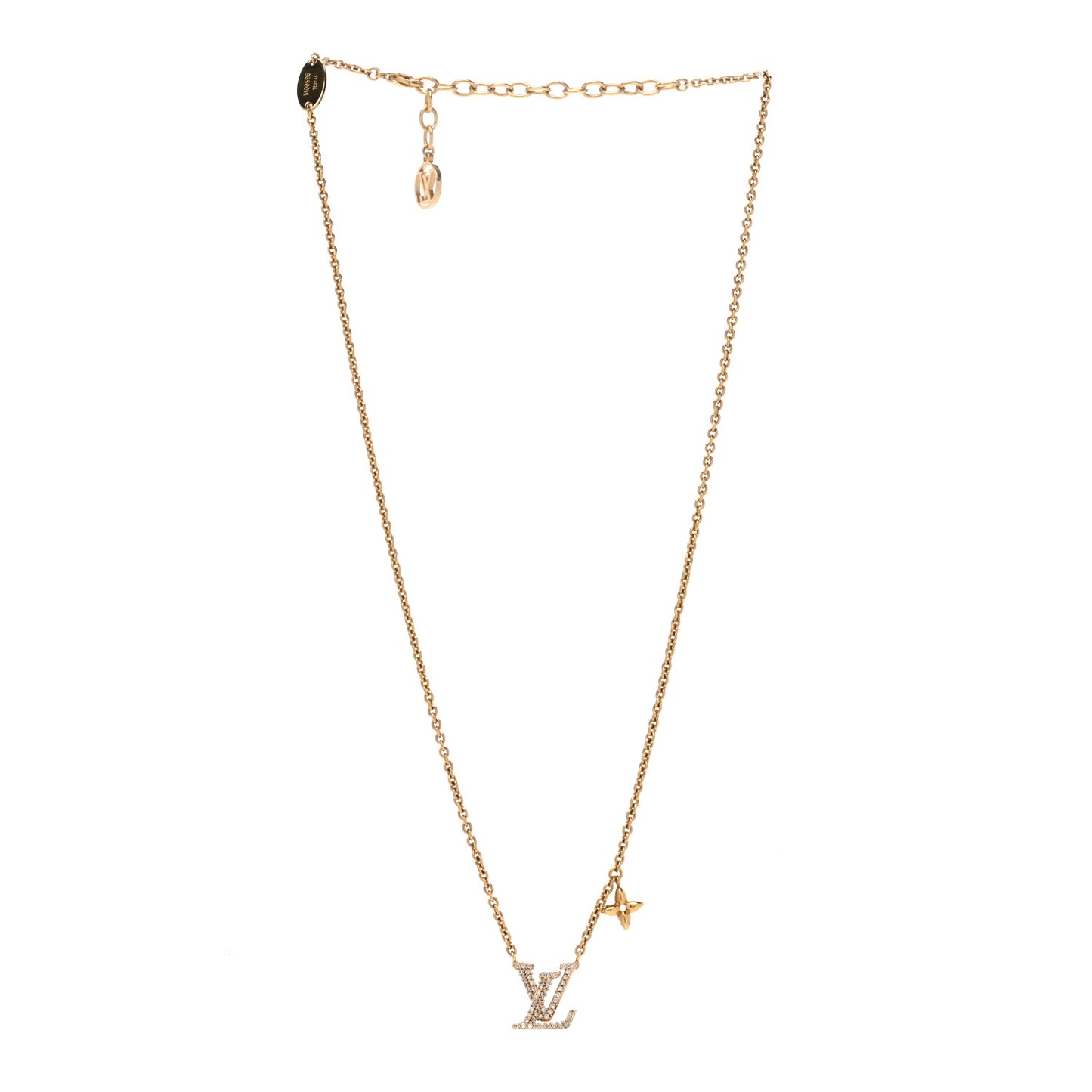 Metal Crystal LV Iconic Necklace Gold