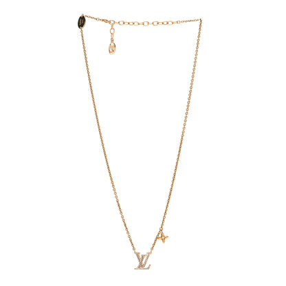 Louis Vuitton Metal Crystal LV Iconic Necklace Gold 3 of 5