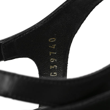 Chanel Calfskin CC Logo Thong Sandals 39.5 Black 6 of 7