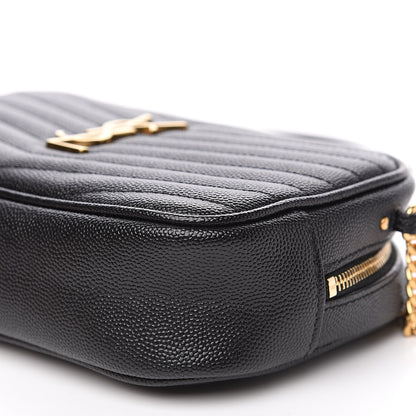 Saint Laurent Grain De Poudre Matelasse Monogram Mini Lou Camera Bag Black 8 of 9