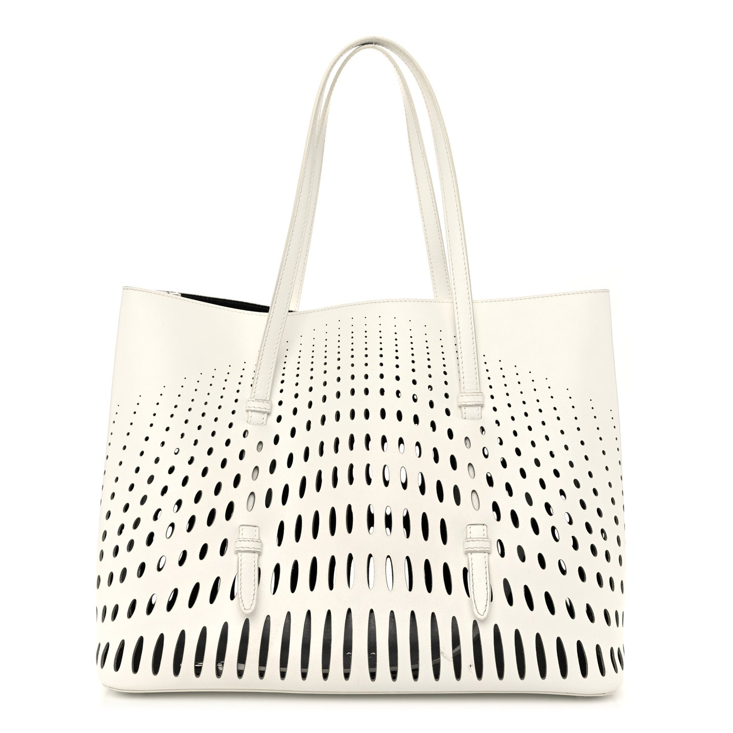 Calfskin Laser Cut Mina 32 Bag White