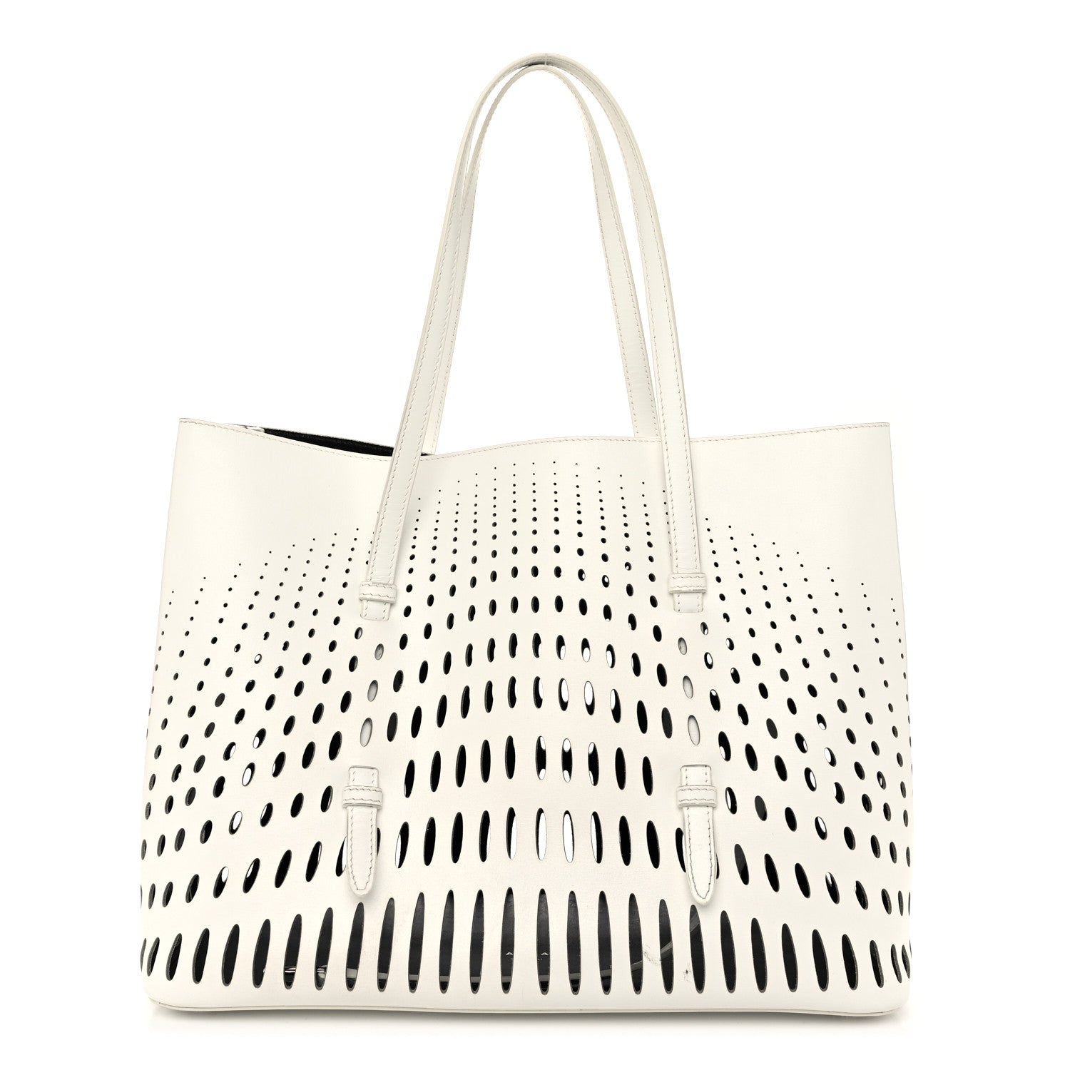 Alaia Calfskin Laser Cut Mina 32 Bag White 1 of 12