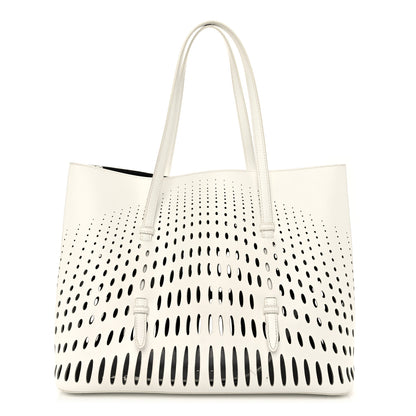 Alaia Calfskin Laser Cut Mina 32 Bag White 1 of 12