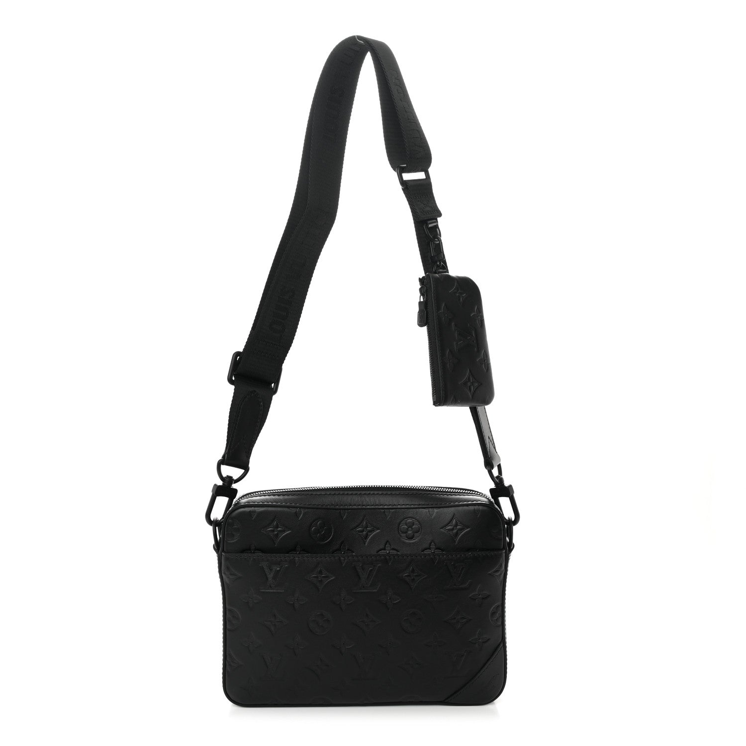 Louis Vuitton Calfskin Monogram Shadow Duo Messenger Black 1 of 11