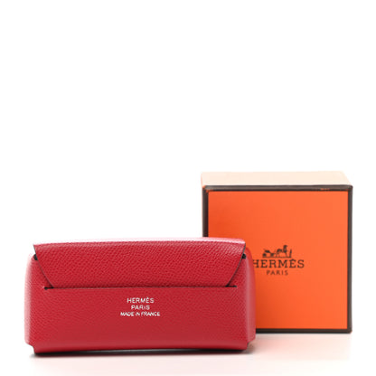 Hermes Grained Madame Calfskin Lipstick Case with Mirror Rouge Piment 6 of 6