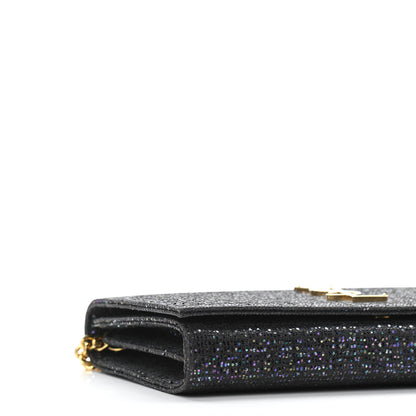Saint Laurent Glitter Classic Monogram Chain Wallet Black Multicolor 9 of 10