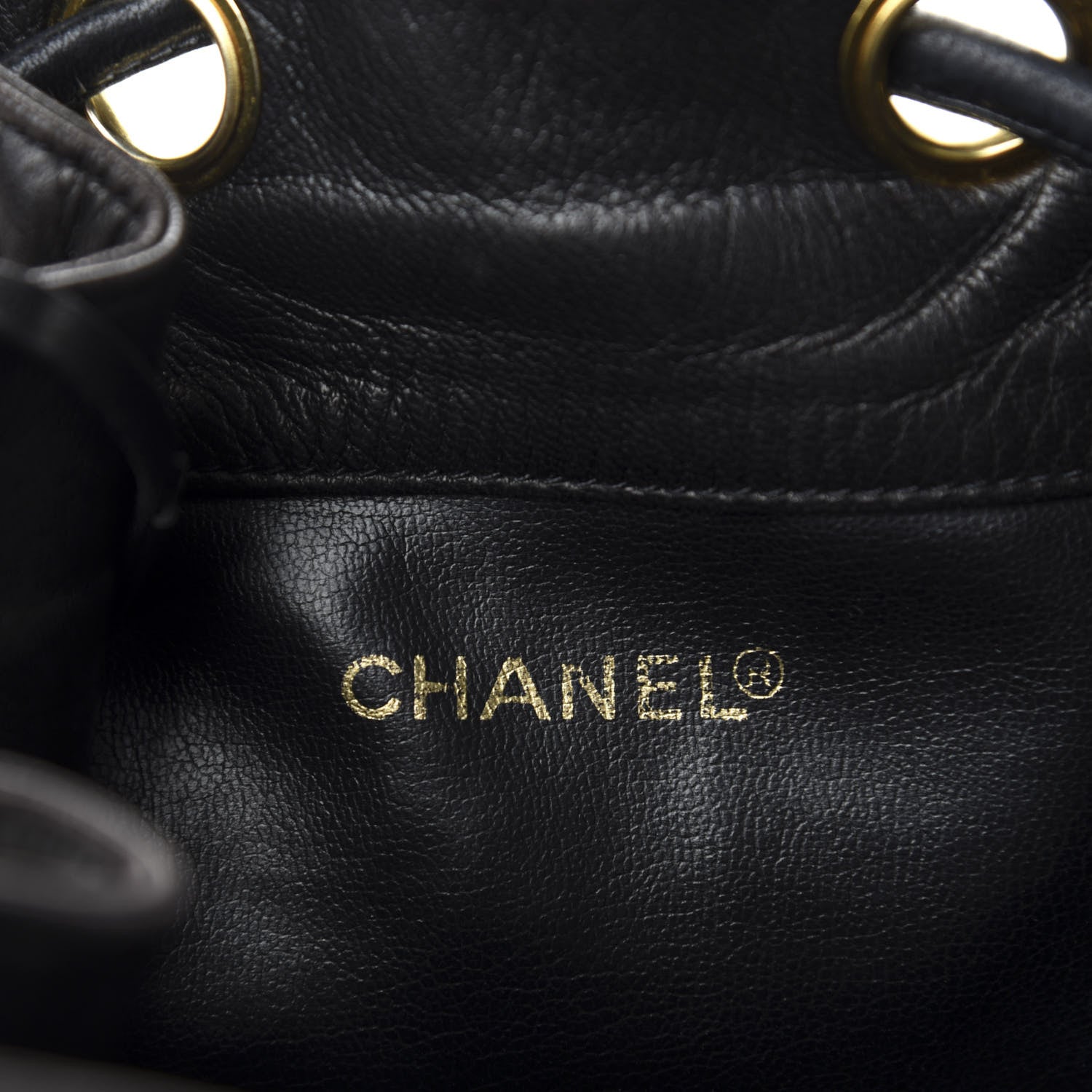 Chanel Lambskin Drawstring Bucket Bag Black 10 of 13