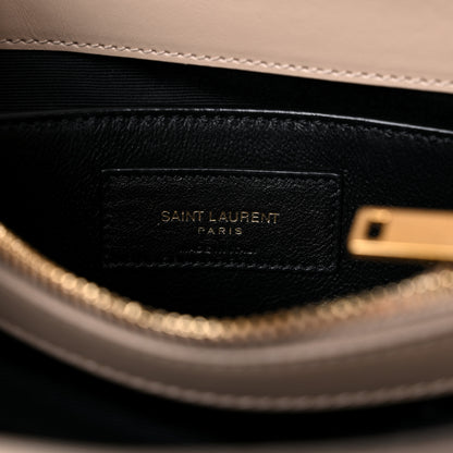 Saint Laurent Calfskin Y Quilted Monogram Small Loulou Chain Satchel Dark Beige 7 of 17