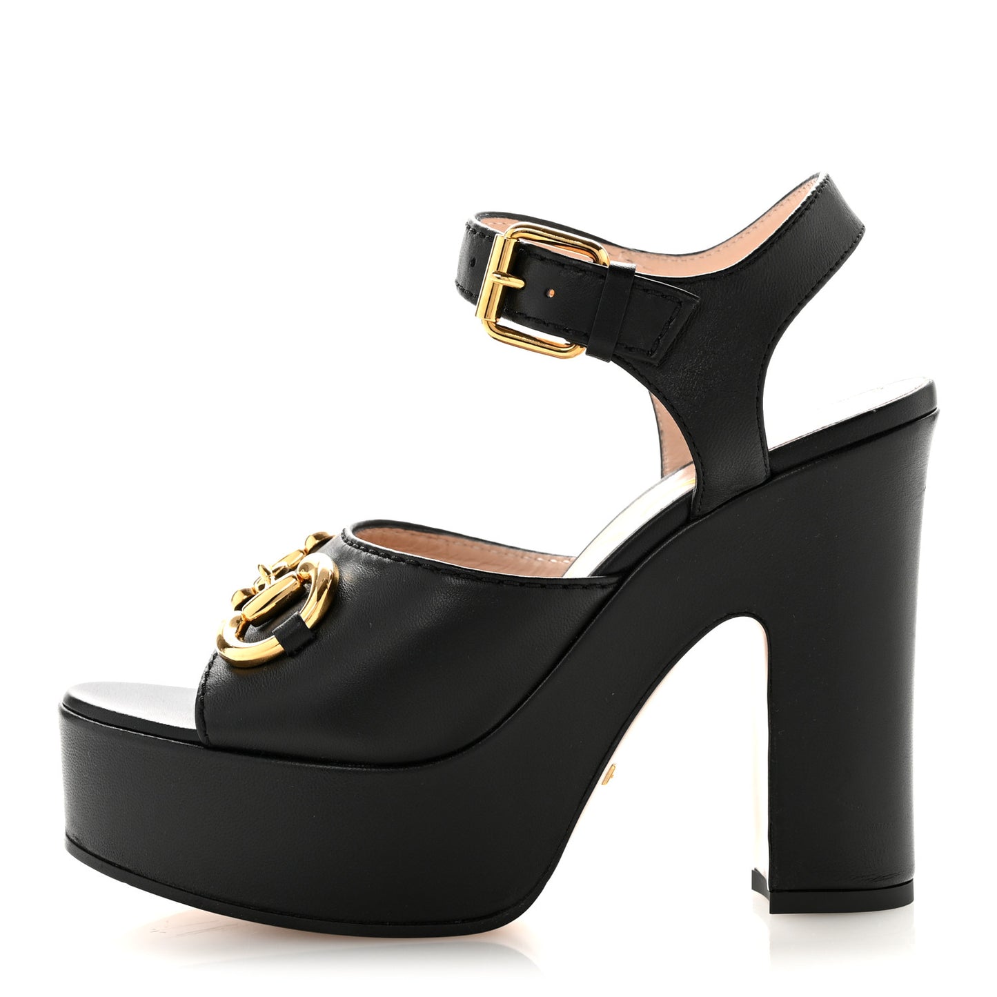 Nappa Charlotte Horsebit 40/135mm Platform Sandals 36.5 Black