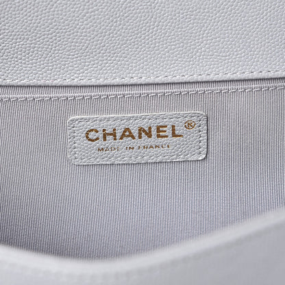 Chanel Caviar Quilted Medium Boy Flap Grey 7 of 9