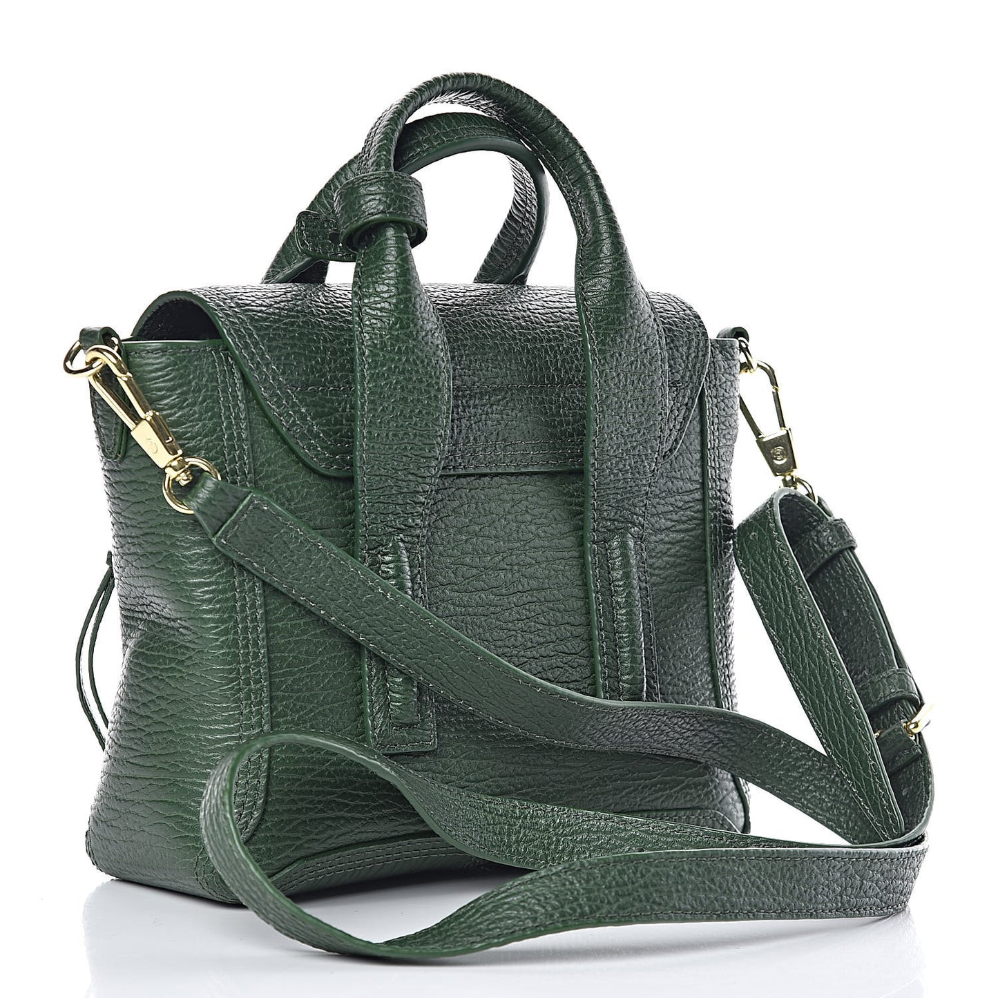 3.1 Textured Calfskin Mini Pashli Satchel Jade