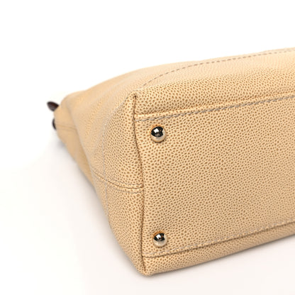 Chanel Caviar CC Wood Chain Hobo Beige 9 of 10