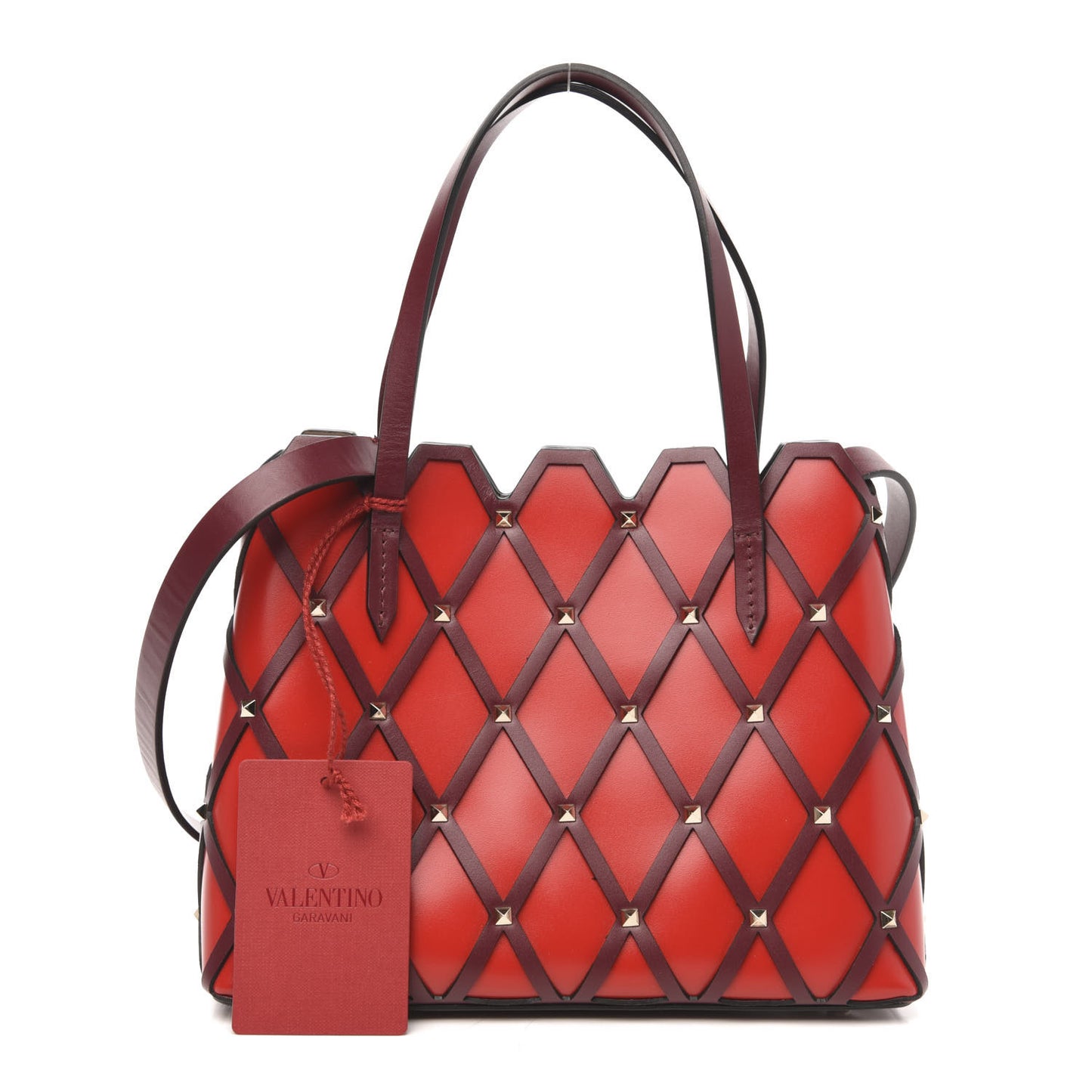Smooth Calfskin Quilted Small Beehive Tote Red
