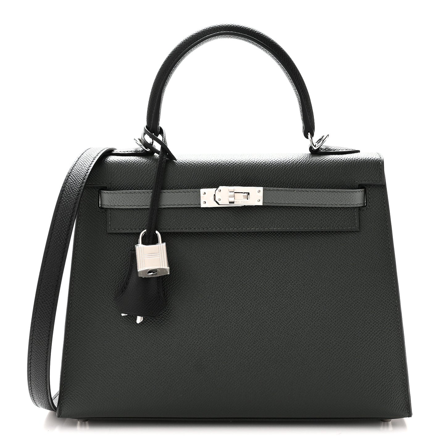 Epsom Tri-Color Kelly Sellier 25 Vert Mangrove Vert Amande Black