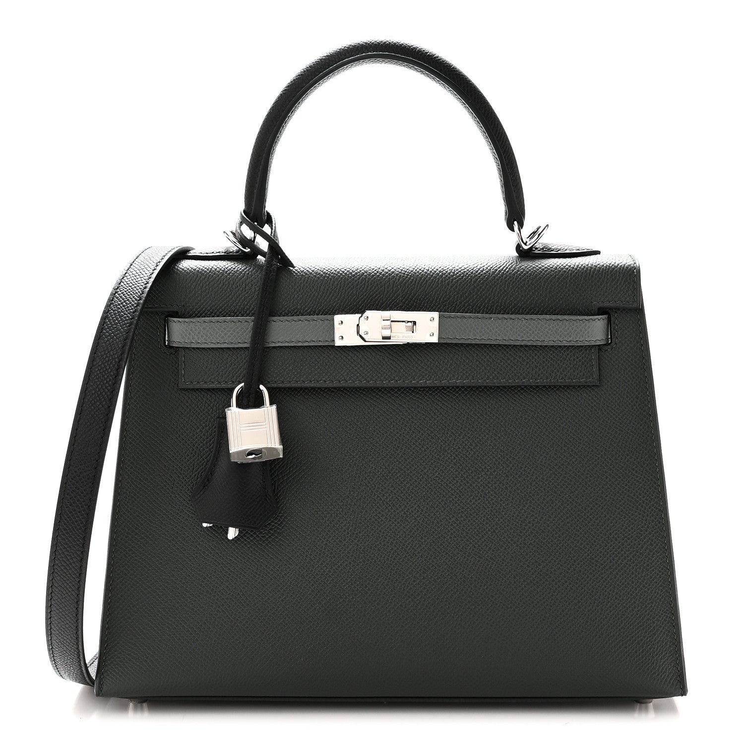 Hermes Epsom Tri-Color Kelly Sellier 25 Vert Mangrove Vert Amande Black 1 of 11