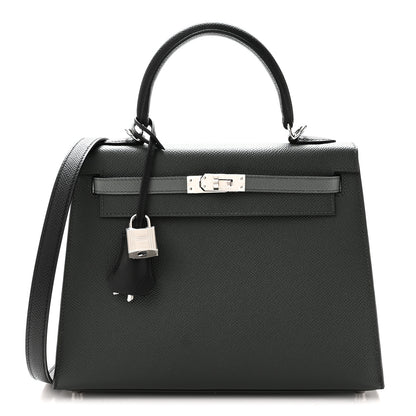 Hermes Epsom Tri-Color Kelly Sellier 25 Vert Mangrove Vert Amande Black 1 of 11