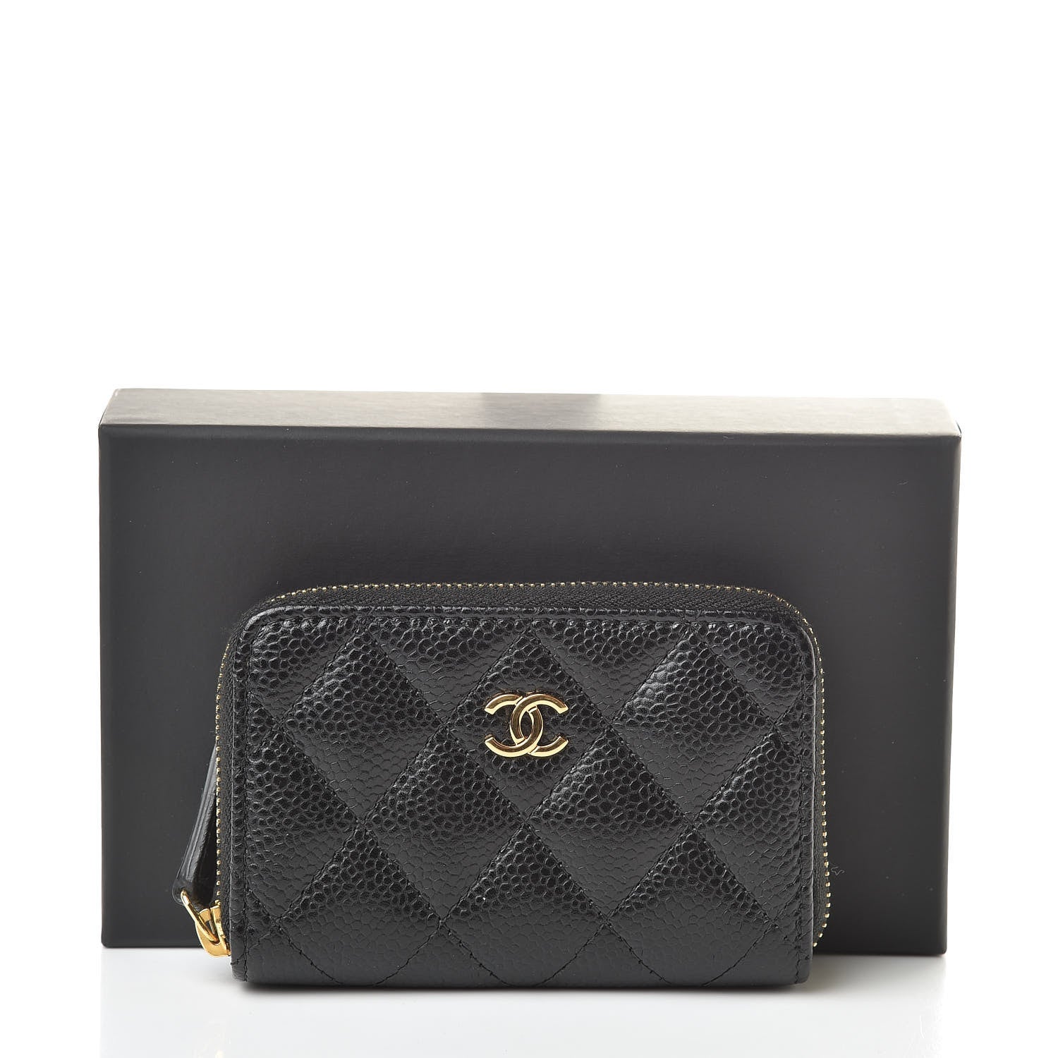 Chanel Caviar Quilted Zip Coin Purse Black 9 of 9