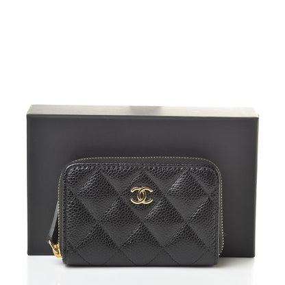 Chanel Caviar Quilted Zip Coin Purse Black 9 of 9