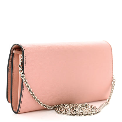 Fendi Vitello Elite Century Hypnoteyes Studded Continental Wallet On Chain Bubblegum Multicolor 3 of 12