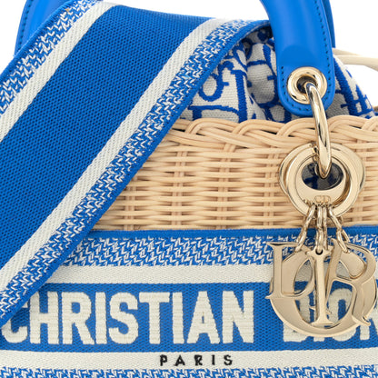 Christian Dior Wicker Oblique Mini Lady Dior Bag Florescent Blue 7 of 9