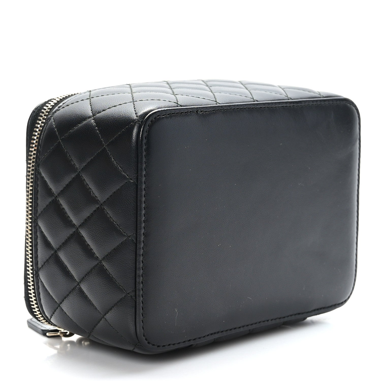 Chanel Lambskin Quilted Top Handle Jewelry Case Black 4 of 13