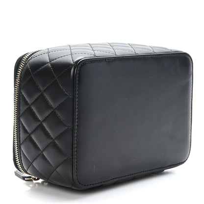 Chanel Lambskin Quilted Top Handle Jewelry Case Black 4 of 13