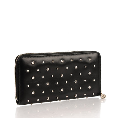 Alexander McQueen Nappa Studded Skull Zip Around Wallet Black 3 of 7