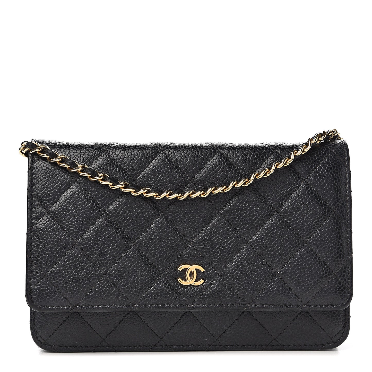 Caviar Quilted Wallet On Chain WOC Black