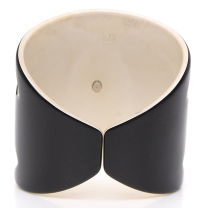 Chanel Resin CC Wide Cuff Black White 3 of 6