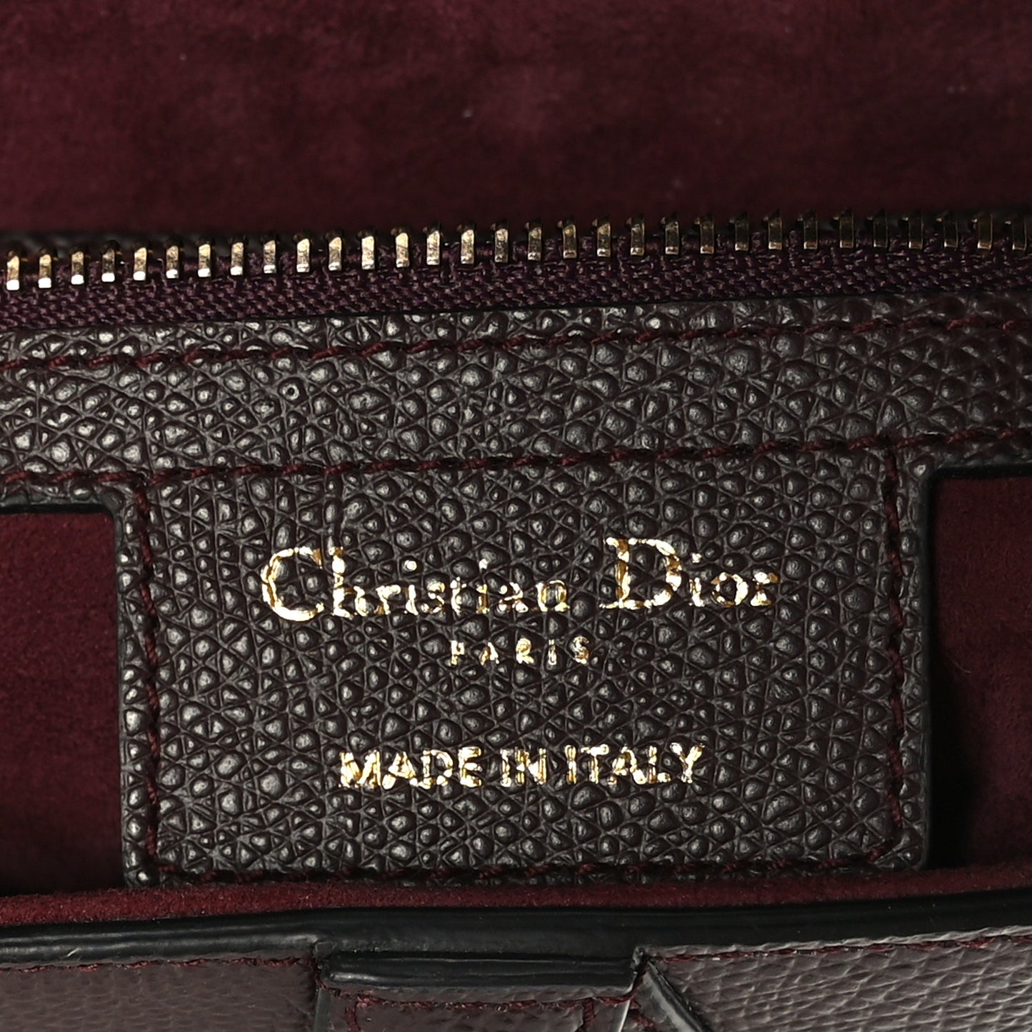 Grained Calfskin Saddle Bag Burgundy